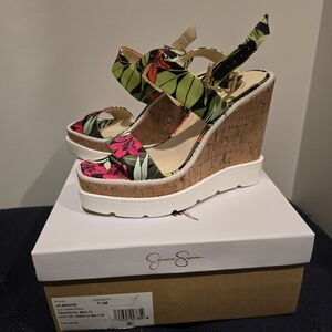 Jessica Simpson Women's Tropical Multi Wedge Sandals